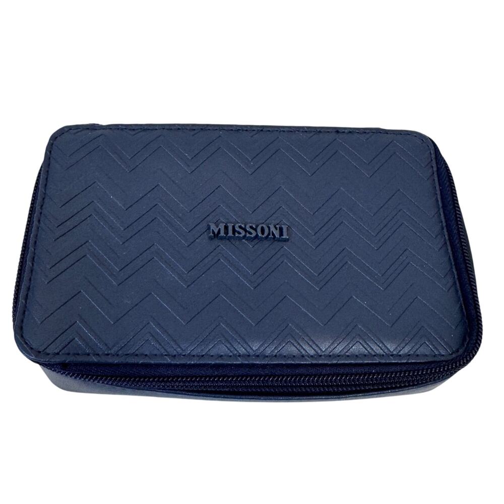Missoni X Delta Travel Cosmetic Case Bag Womens Toiletries Navy Blue